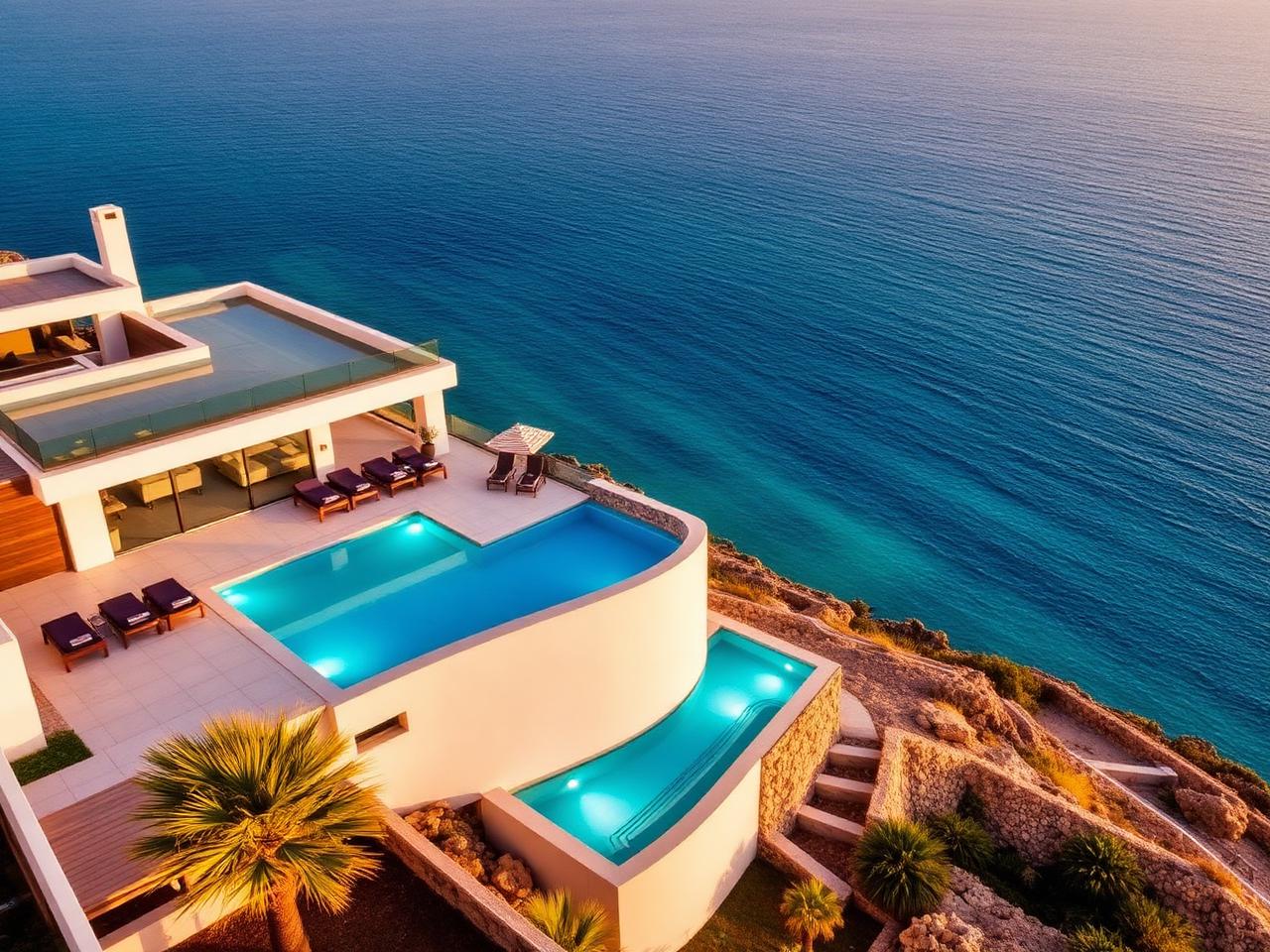 Villa de luxe avec piscine à débordement face à la mer Méditerranée à Torrevieja
